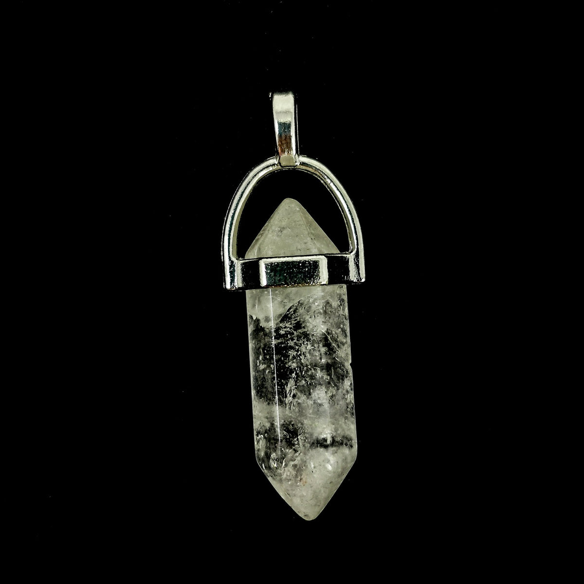 Double terminated crystal pendant: amethyst pendant