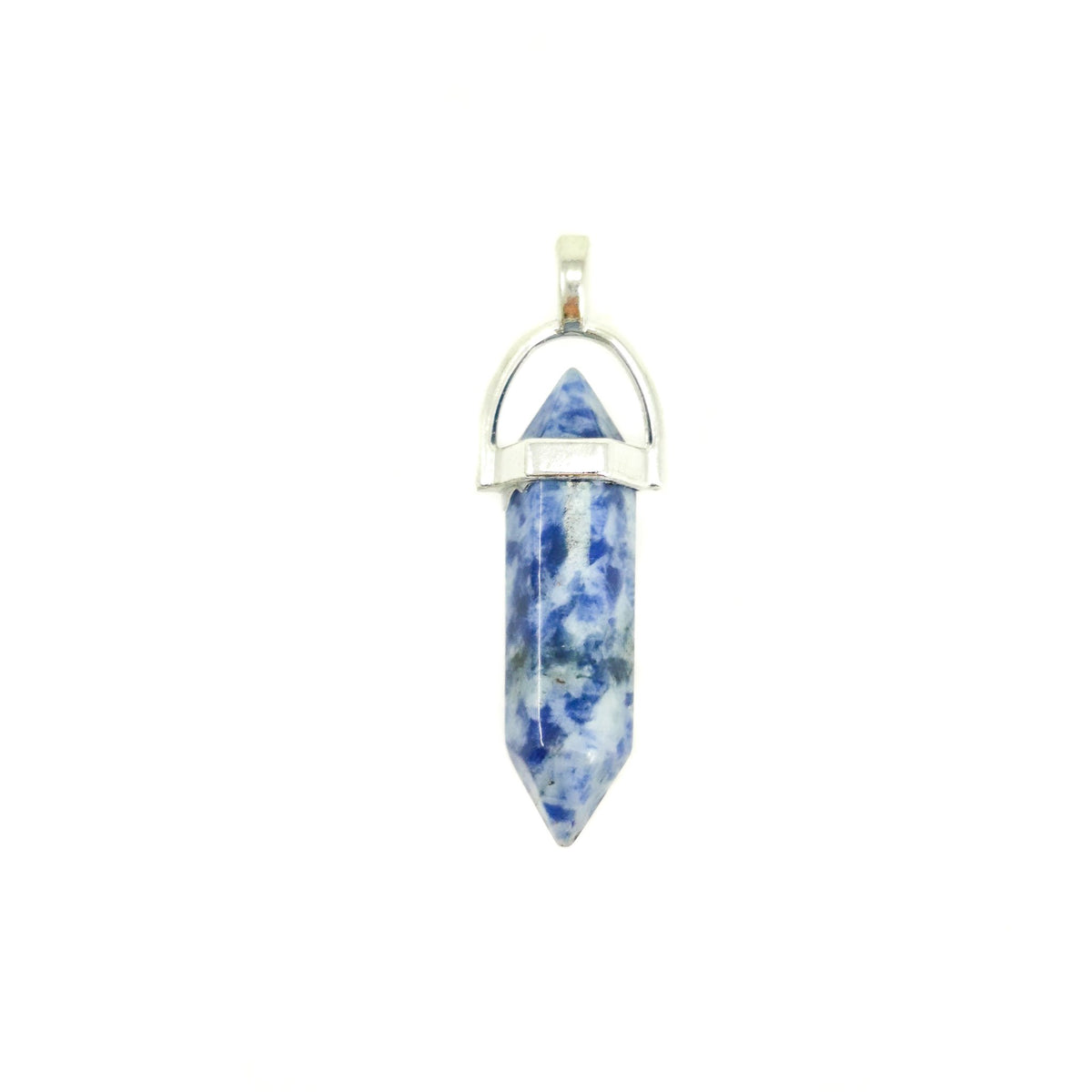 Double terminated crystal pendant: tiger's eye pendant