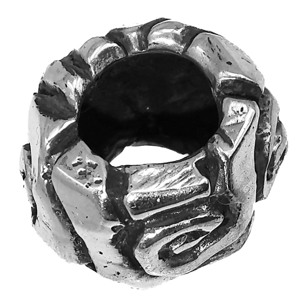 Dreadlock Swirl bead in sterling silver.