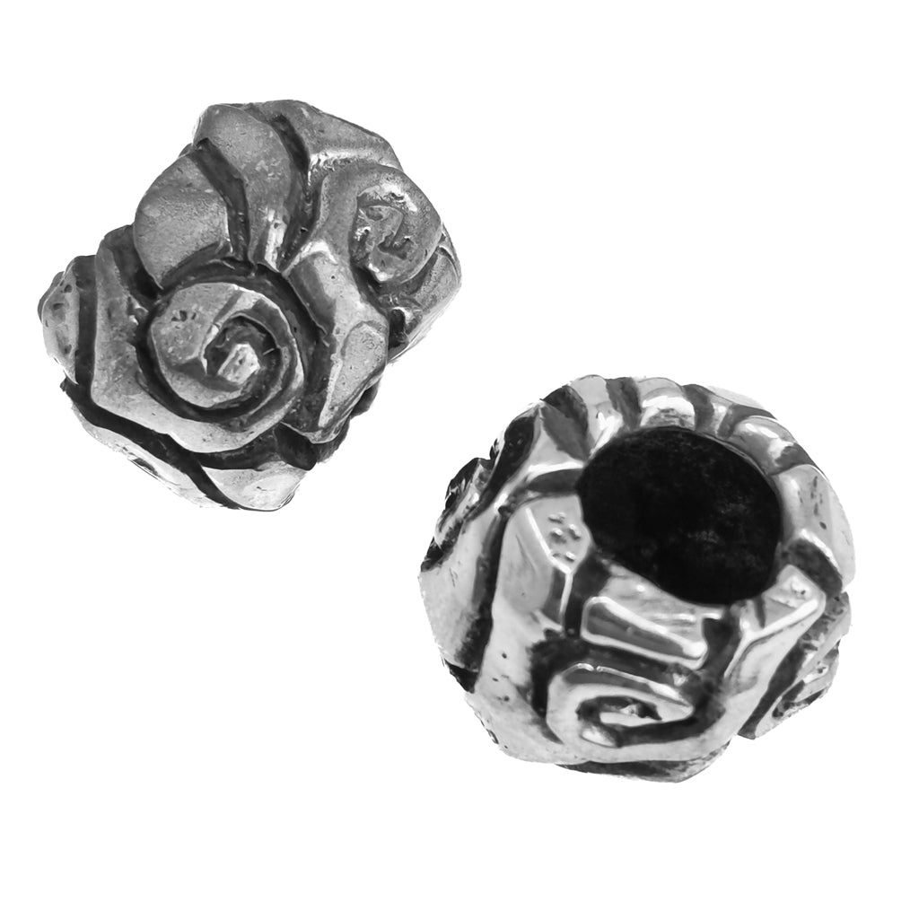 Dreadlock Swirl bead in sterling silver.