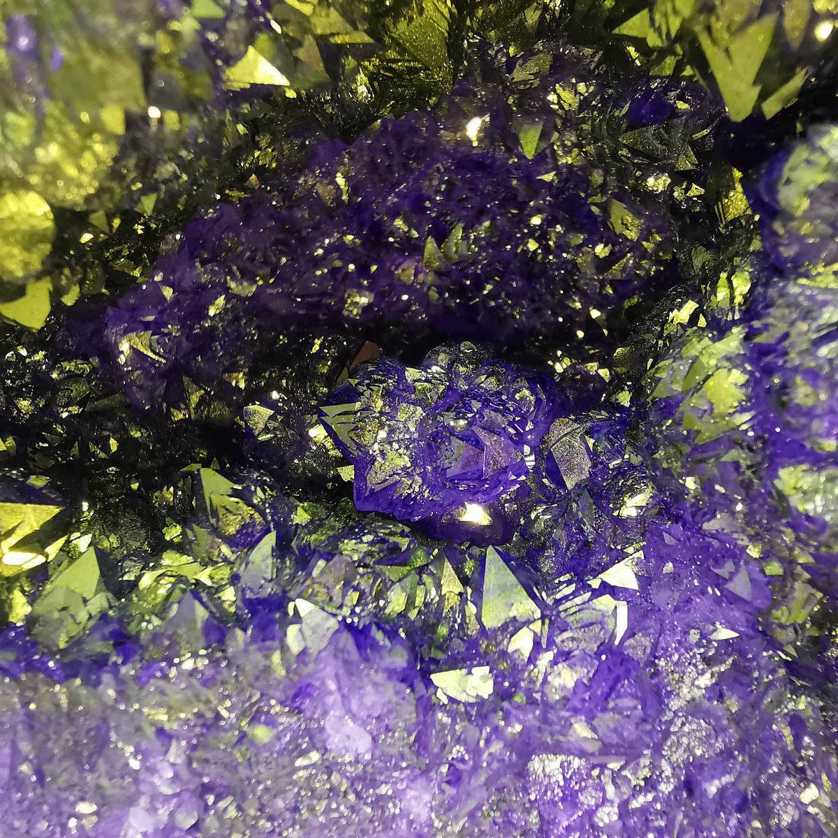Dyed Geode Purple/Green pair specimen from Morocco.