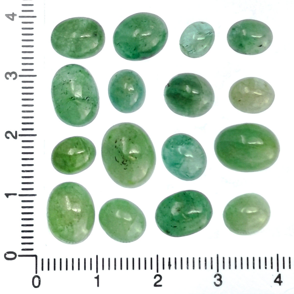 Emerald cabochon, a variety of beryl.