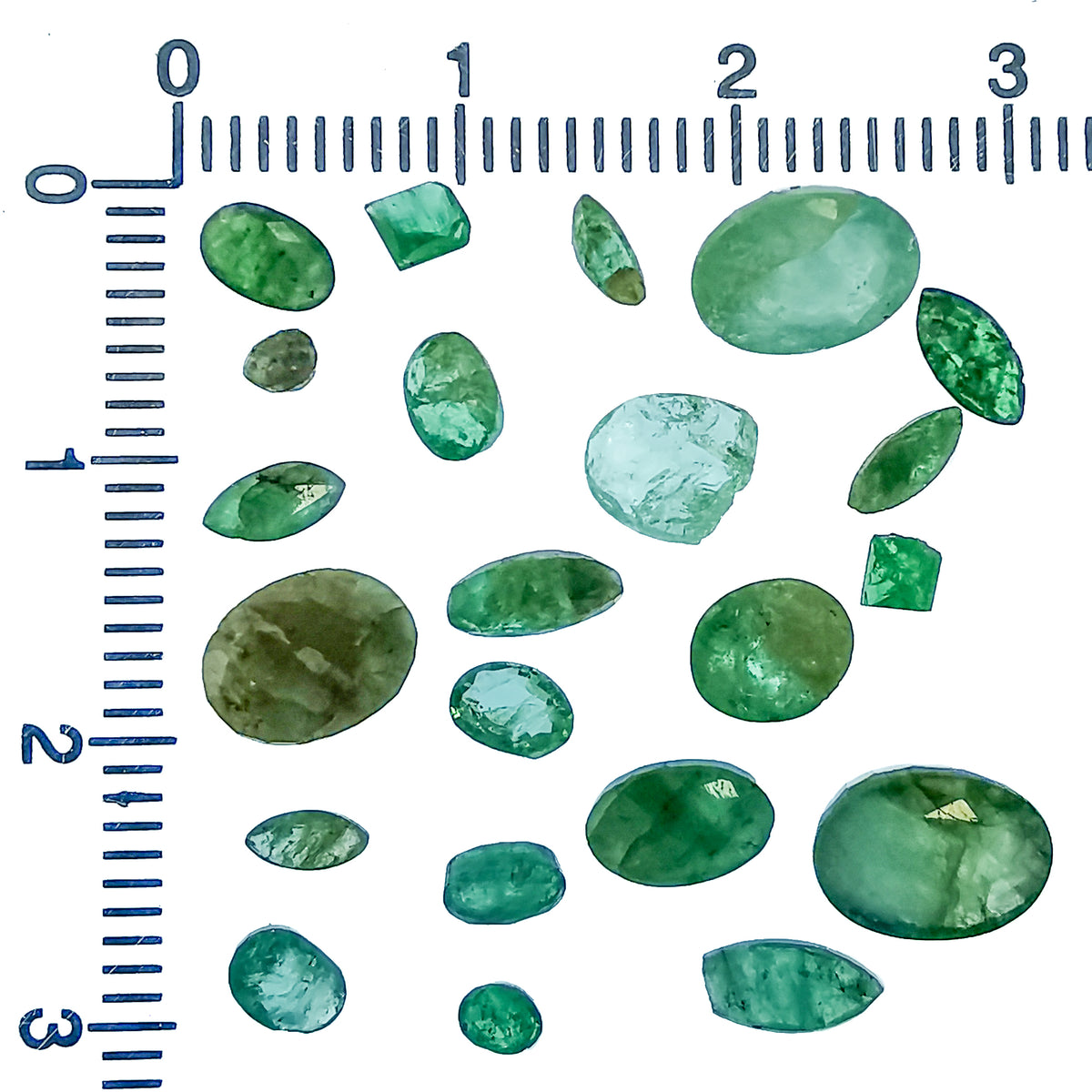 Emerald facet, a variety of beryl.