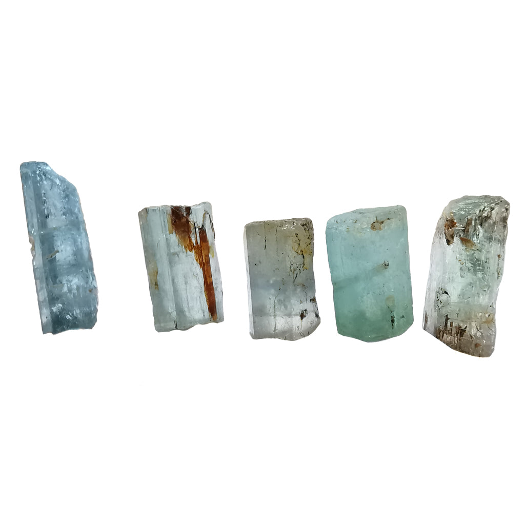 Emerald crystal from Nigeria – five crystals in a row