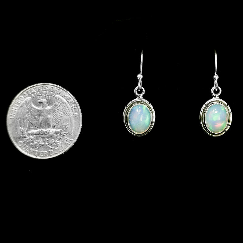 Ethiopian Opal Notched - Dangle Earrings
