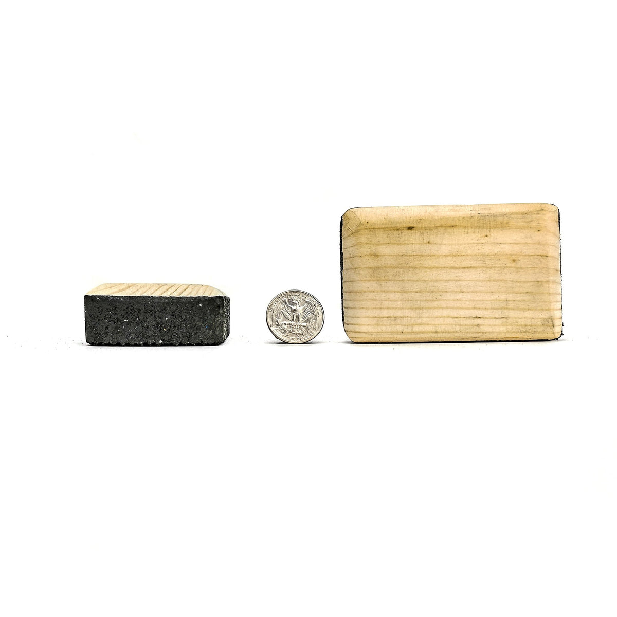 Flintknapping Hand Pad wooden base, made of wood and rubber.