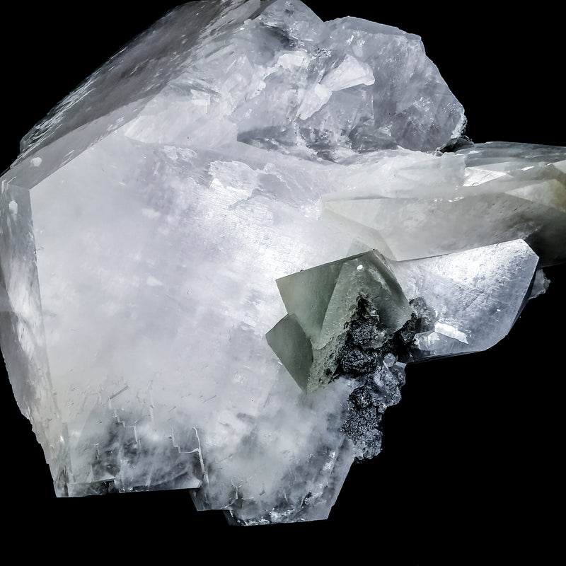 Fluorite on Calcite - Mineral Specimen