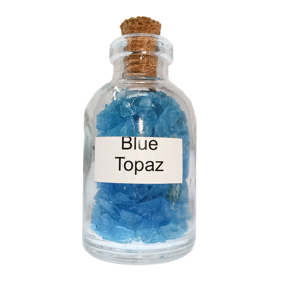 Mini gem bottle – blue topaz bottle