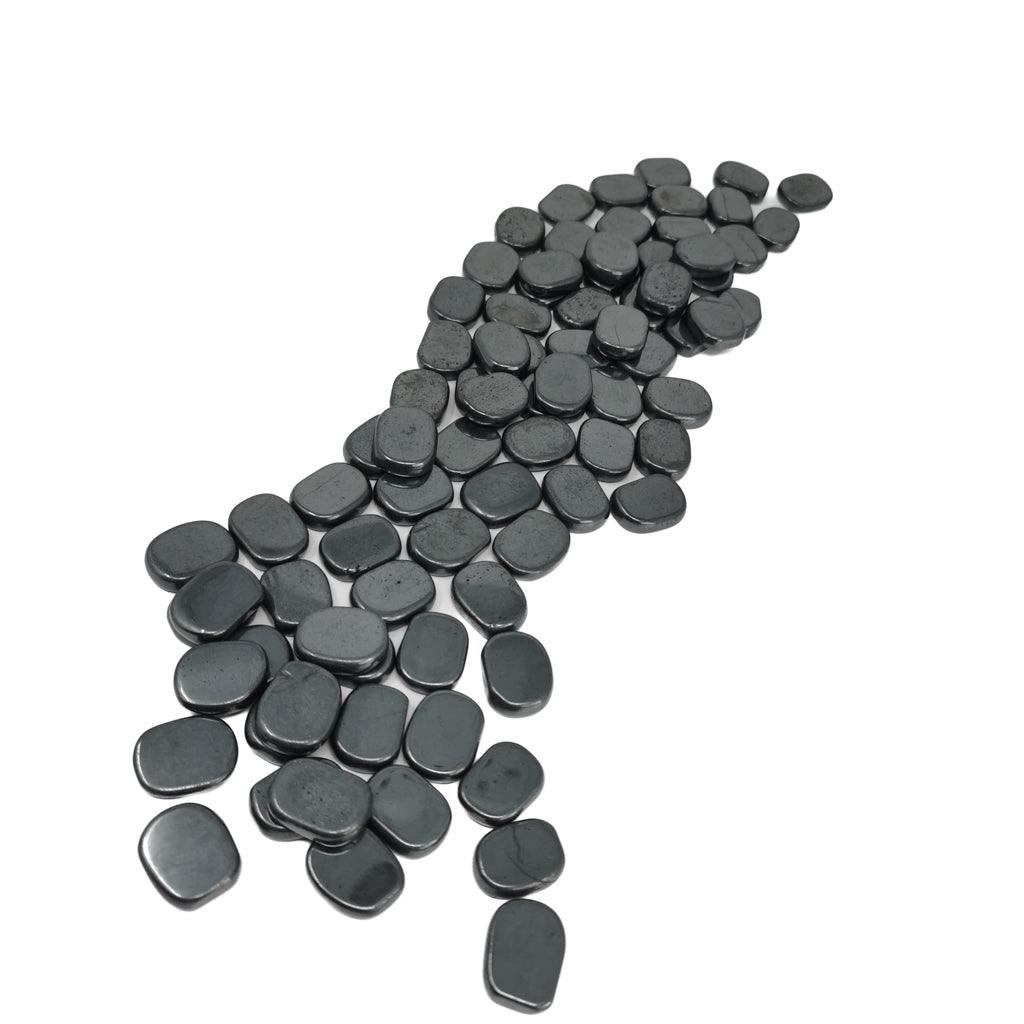 Hematite flat tumble – row of tumbles