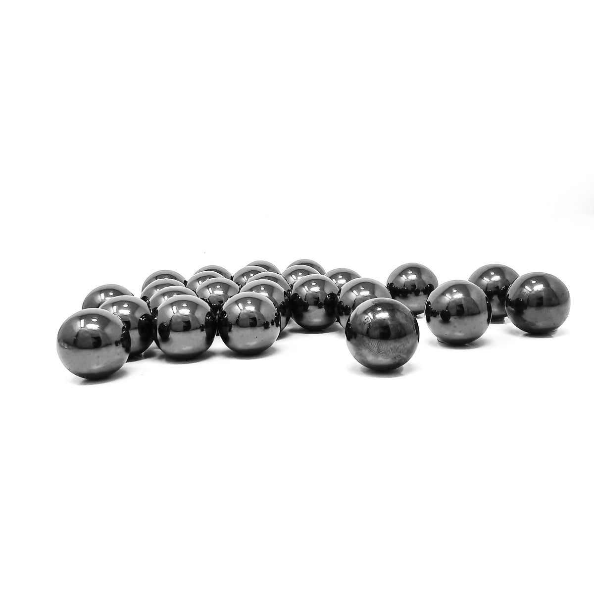 Man-made hematite mini sphere: spheres in a line