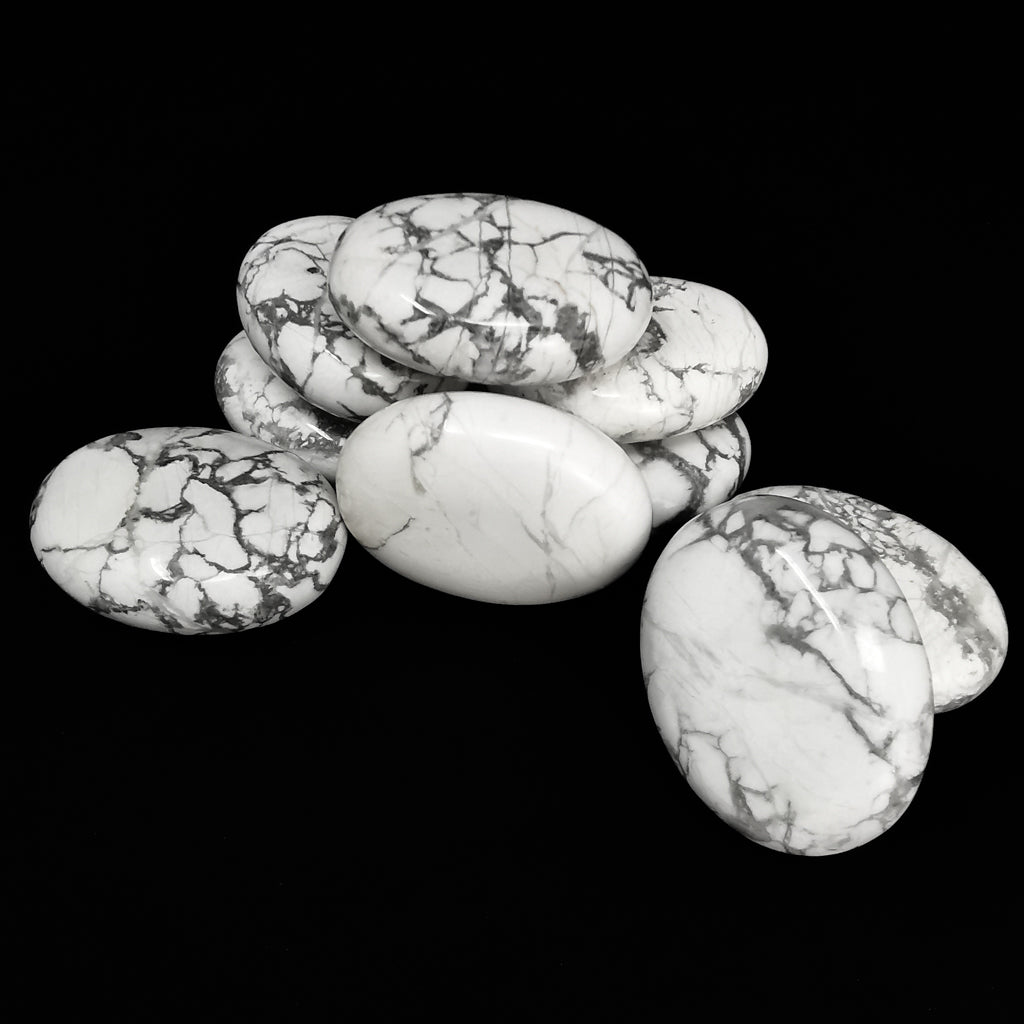 Howlite mini palmstones from Canada.