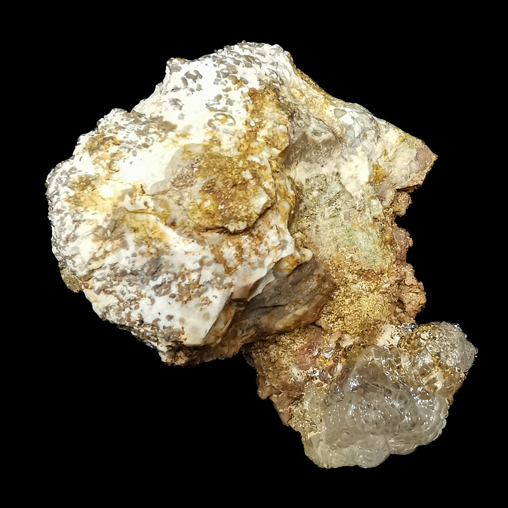 Hyalite opal, Hungary: close view of glassy coating