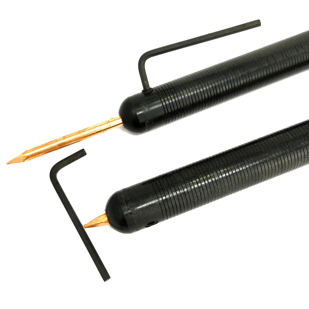 Ishi Stick flintknapping, made of copper point and flexible plastic.