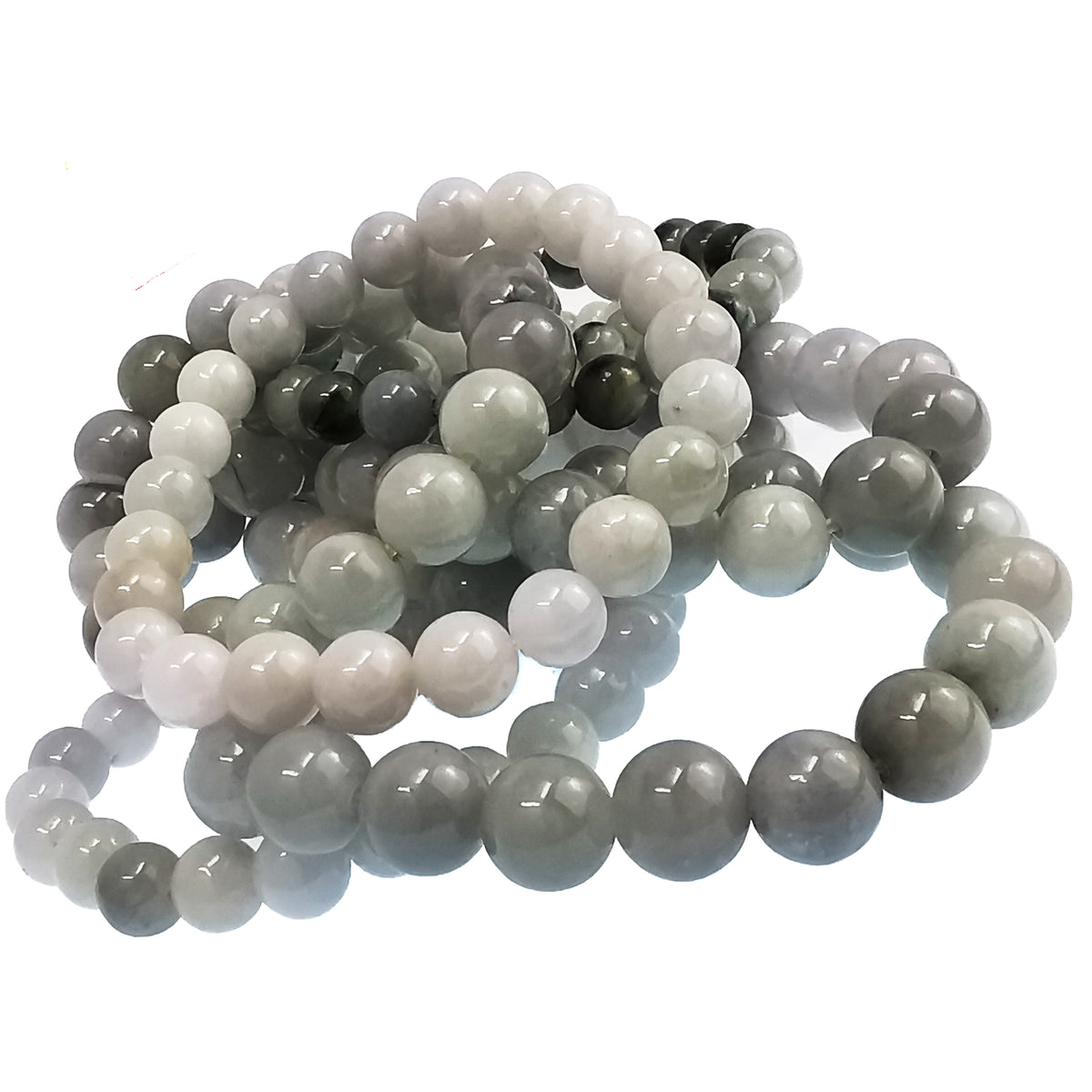Jadeite blanche bead bracelet: bracelets of mixed sizes
