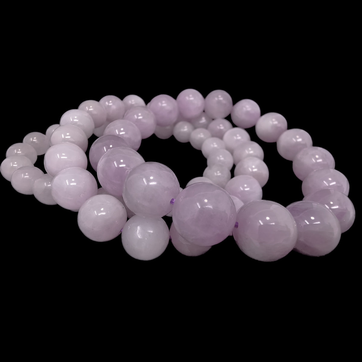 Kunzite bead bracelet from Pakistan – bracelets, angled view