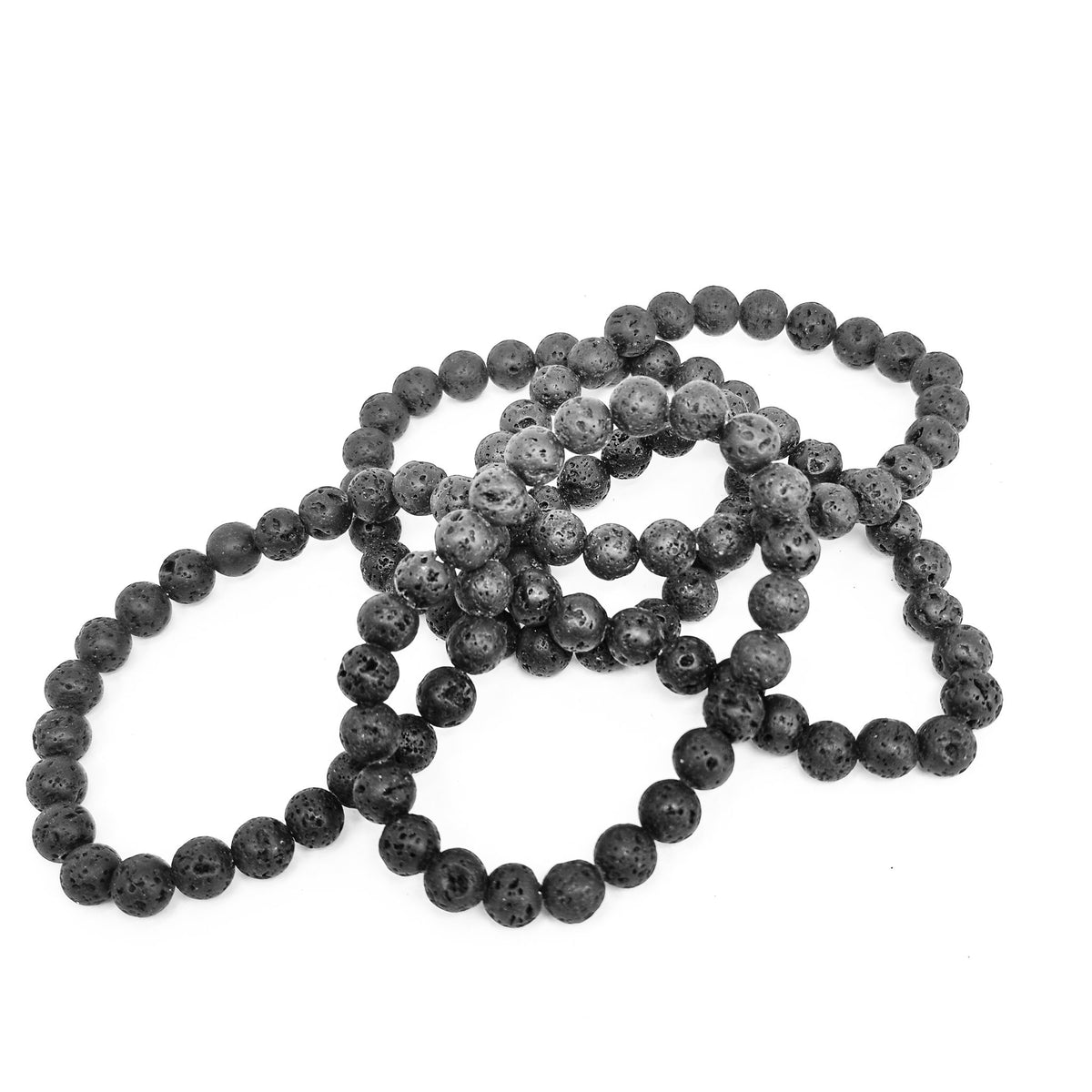 Lava stone bracelet: loose strand laid in loops