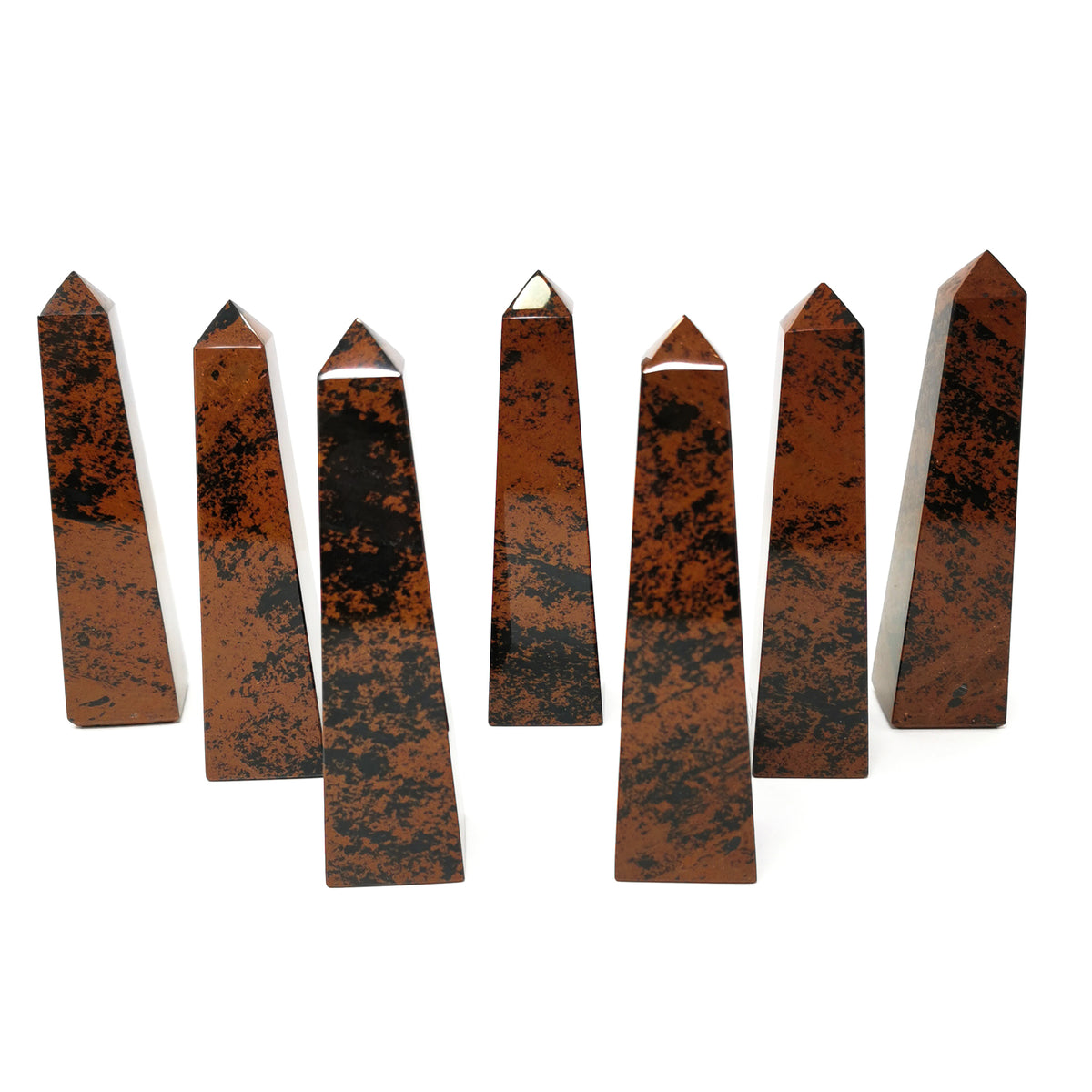 Mahogany Obsidian obelisk, a volcanic glass, from Mexico.