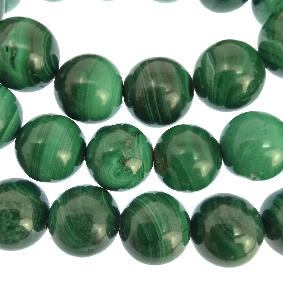 Malachite bead bracelet.