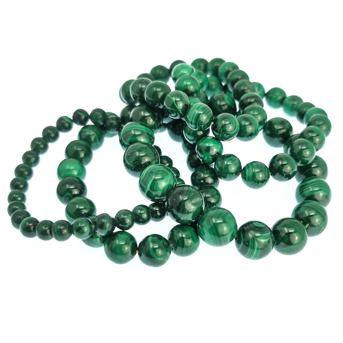 Malachite bead bracelet.
