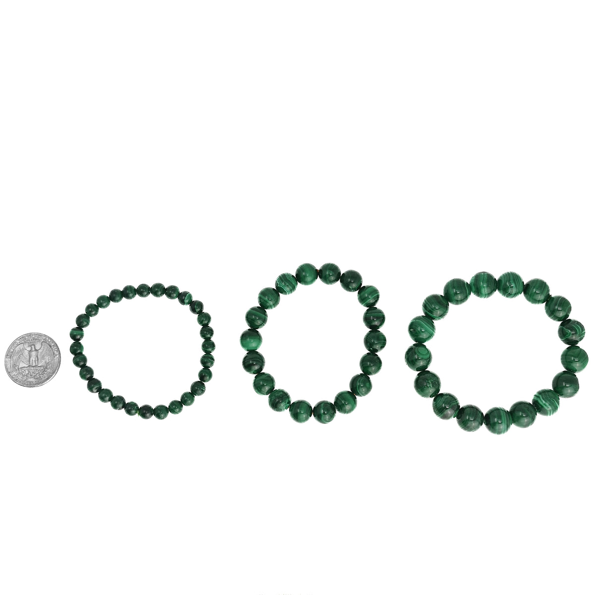 Malachite bead bracelet.