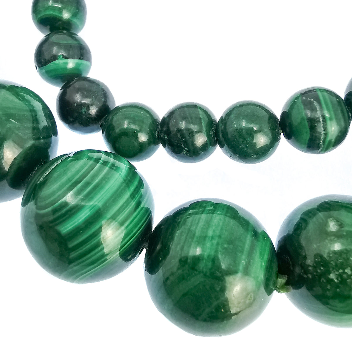 Malachite bead bracelet.