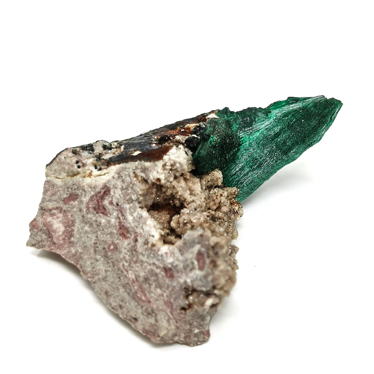 Fibrous Malachite on Matrix specimen from Kerrouchene, Béni Mellal-Khénifra Region, Morocco.