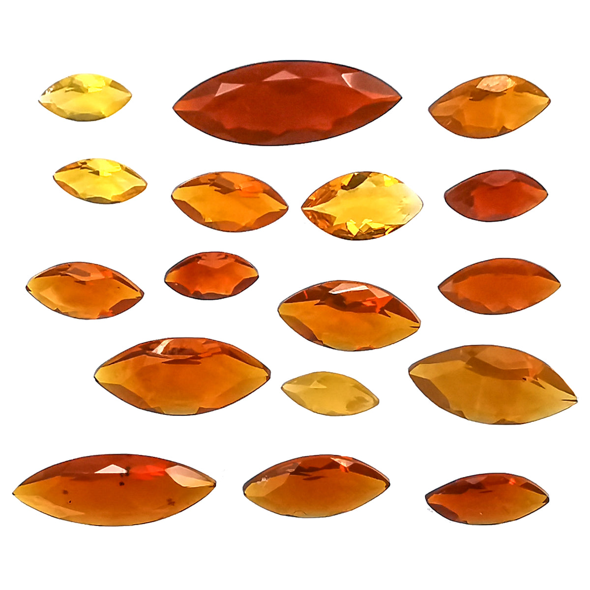 Fire Opal facet, hydrated silica, from Juniper Ridge, Oregon, USA.