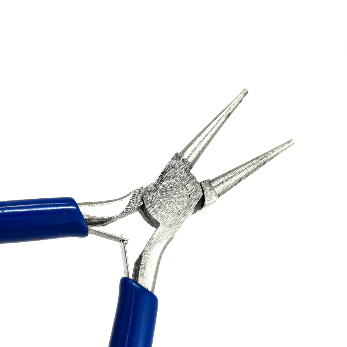 Round Needle Nose pliers, made of steel.