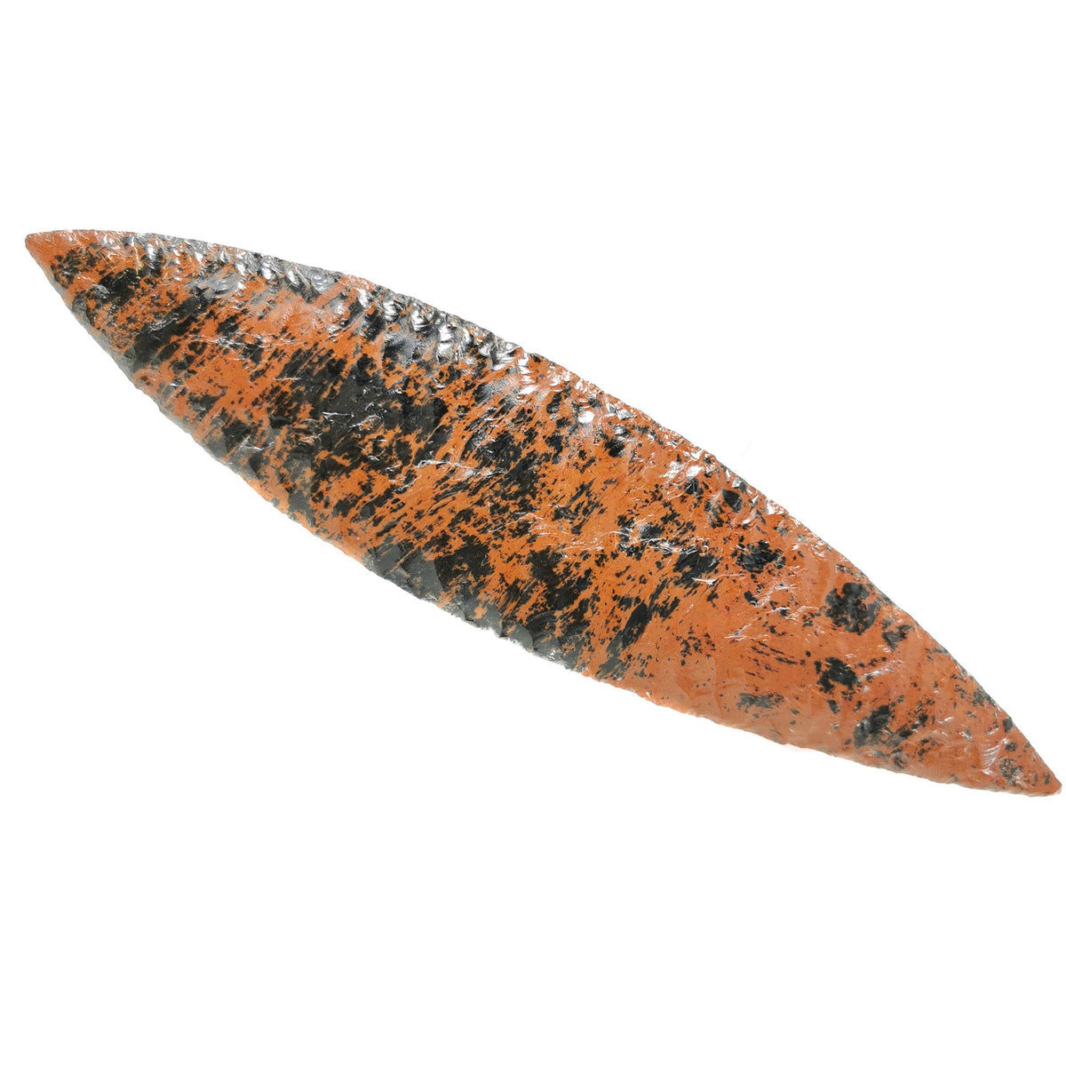 Mahogany Obsidian Biface, a volcanic glass, from Mexico.