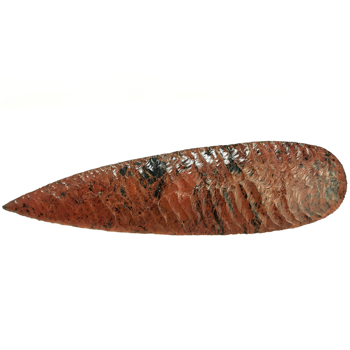 Mahogany Obsidian spear point, a volcanic glass, from Mexico.