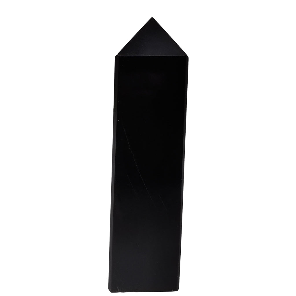 Obsidian obelisk, a volcanic glass.