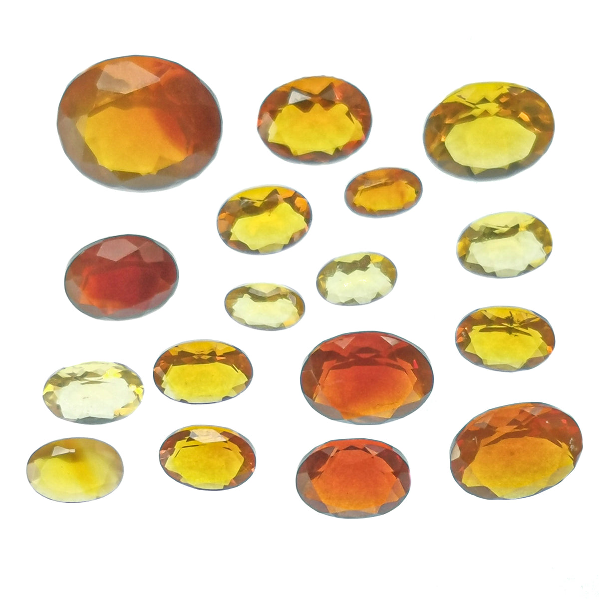 Fire Opal oval facet, hydrated silica, from Juniper Ridge, Oregon, USA.