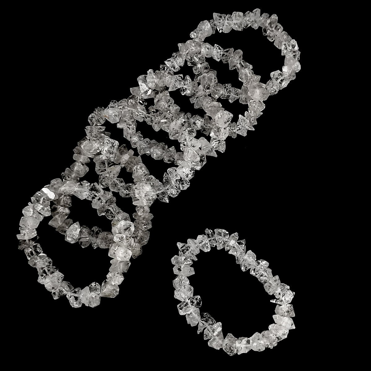 Herkimer Quartz bead bracelet.