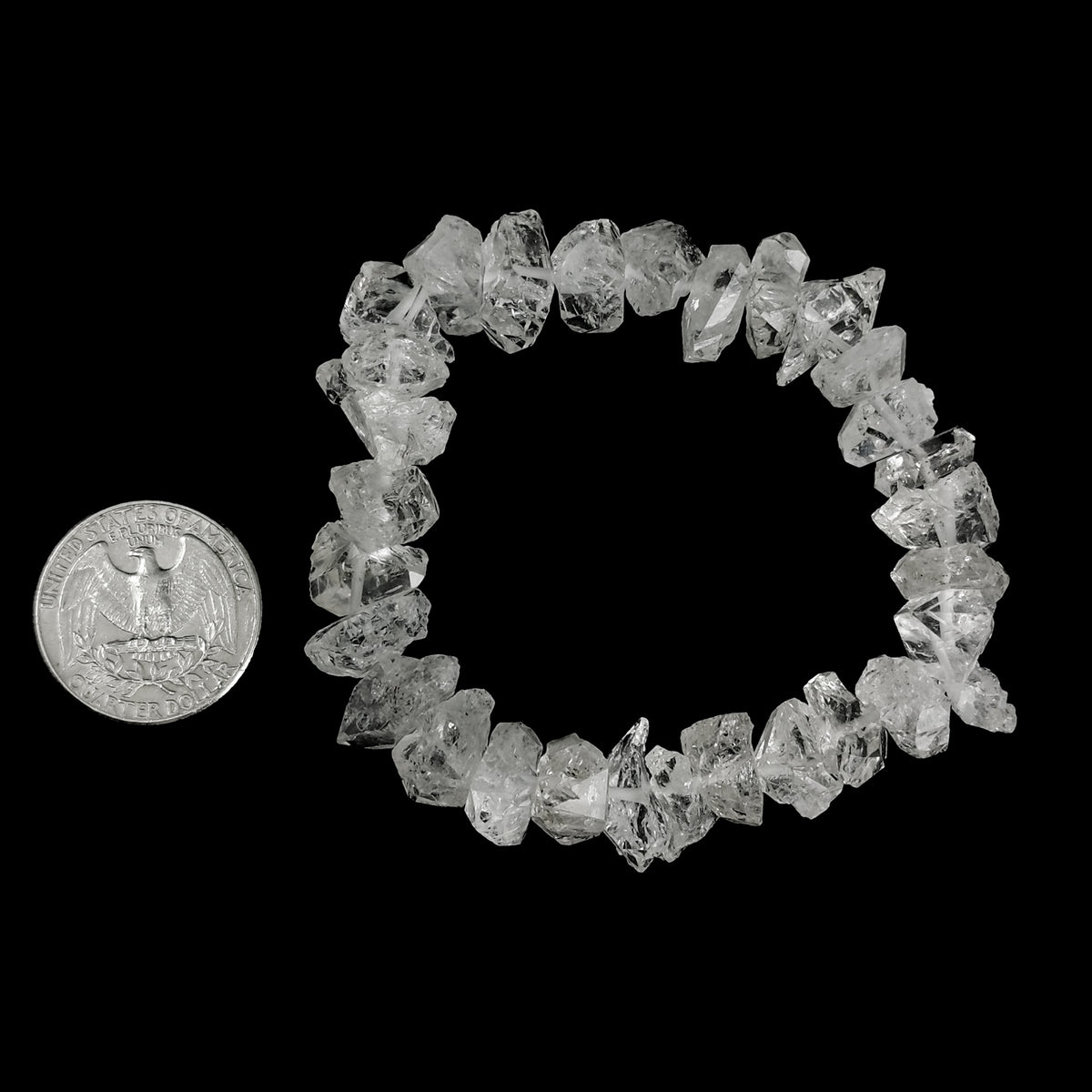 Herkimer Quartz bead bracelet.