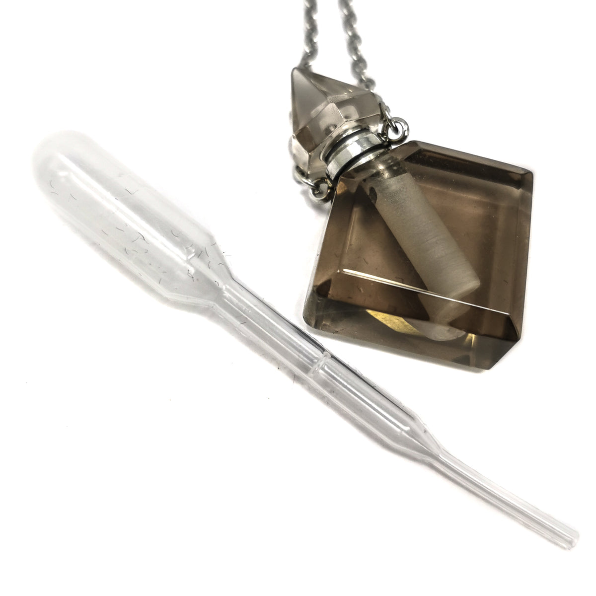 Perfume Bottle Diamond pendant with Amethyst.
