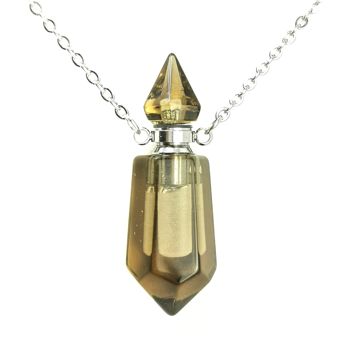 Perfume Bottle Vogel pendant with Lemon Quartz.