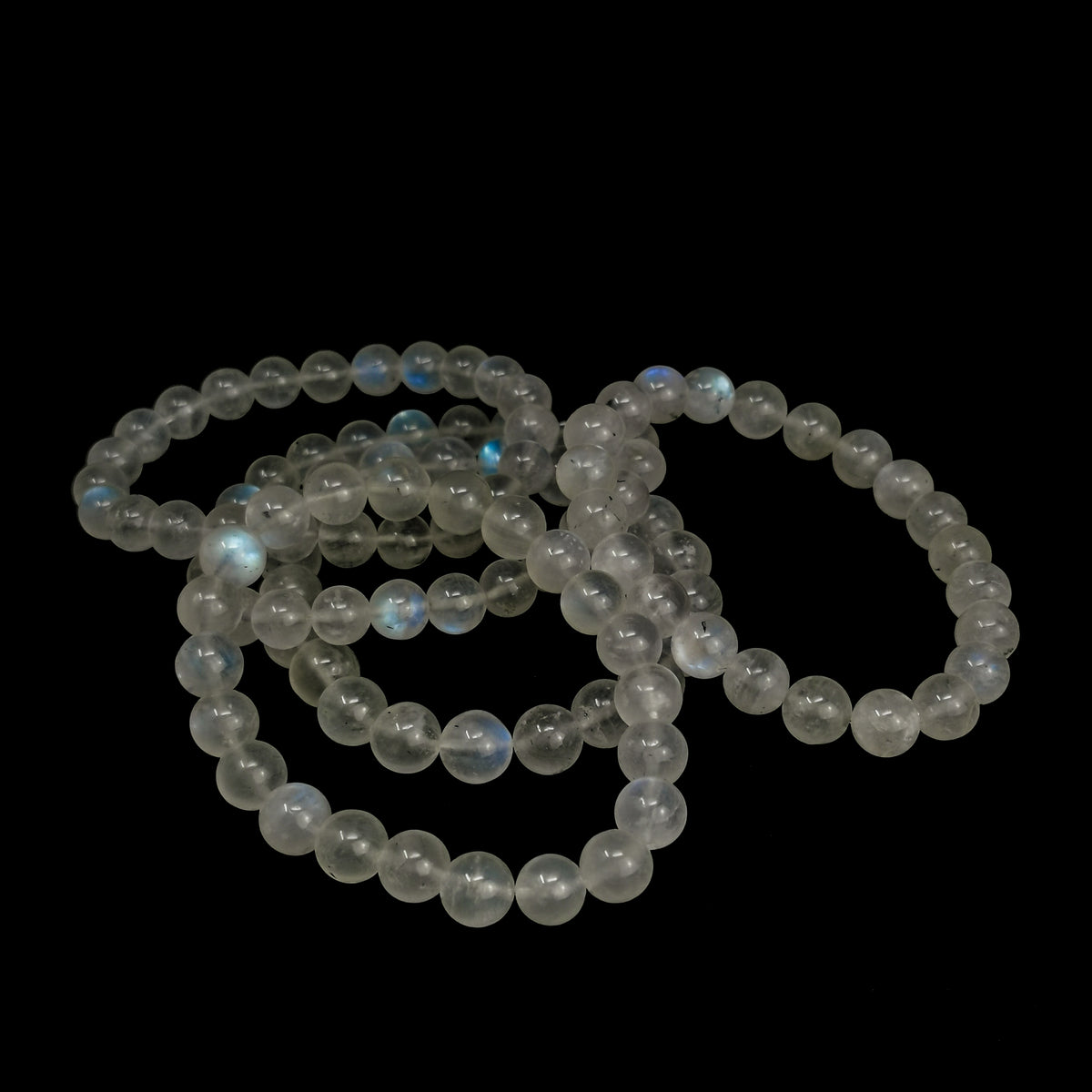 Rainbow moonstone bead bracelet – two bracelets