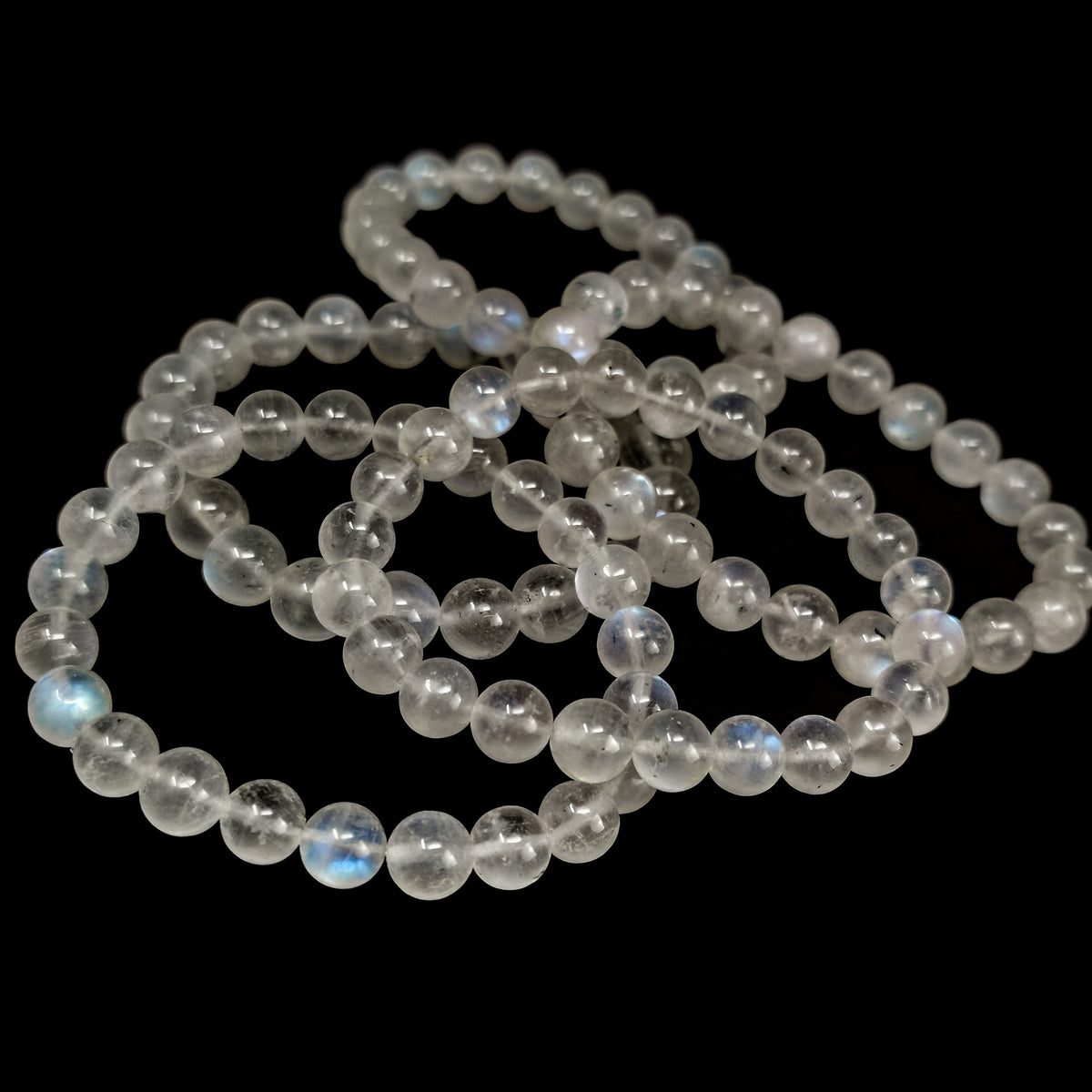 Rainbow moonstone bead bracelet – bracelets, angled row