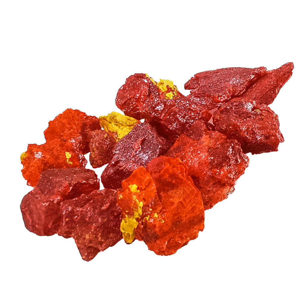 Realgar from the Sarasa Mine, Siberia – single crystal, close view
