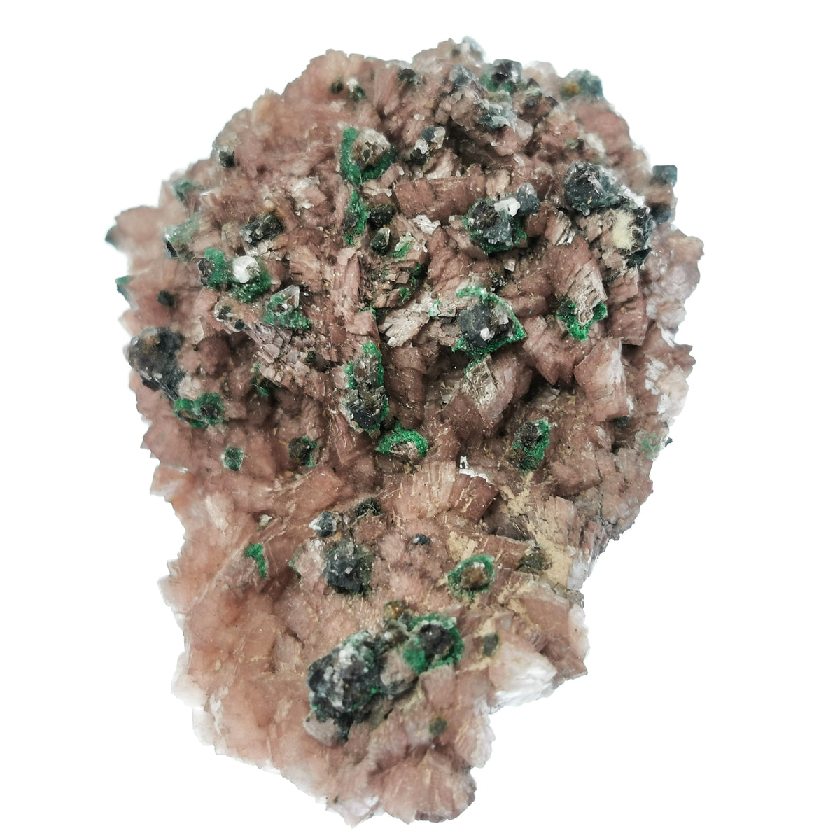 Rosasite on Dolomite specimen from Morocco.