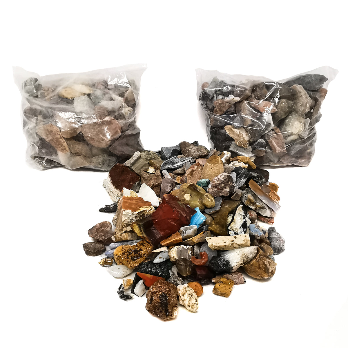 Rough Rock tumbling mix, dug by Rubble Rock and Gem.