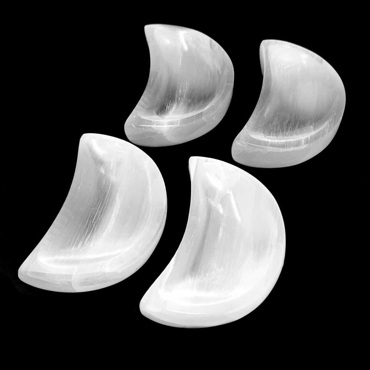 Selenite Moon dish, a variety of gypsum.