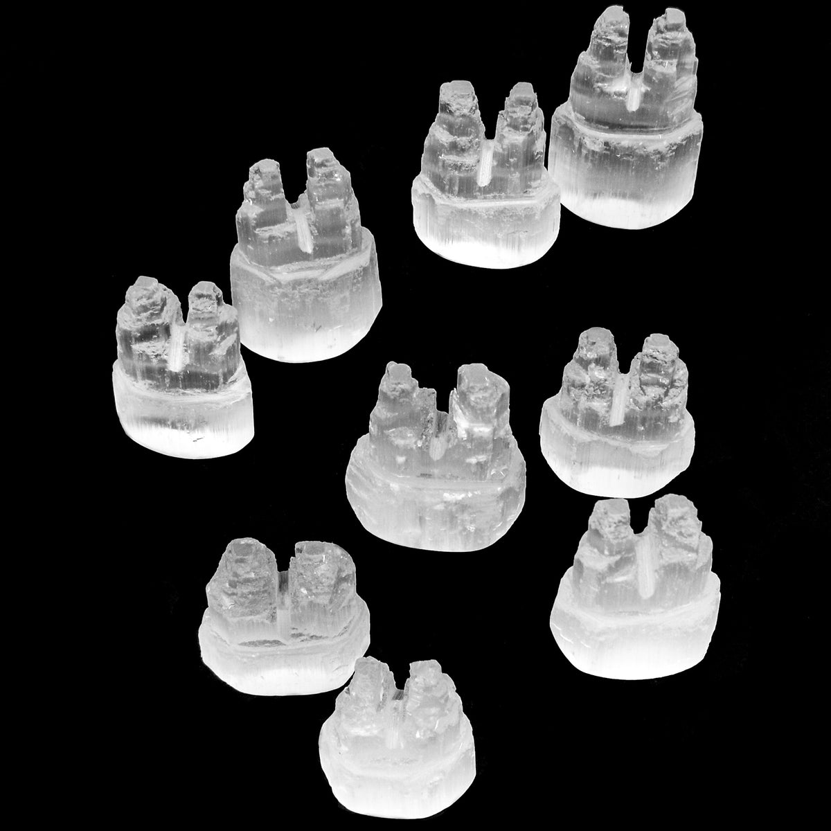 Selenite mini twin tower from Morocco, photo 1 of 5