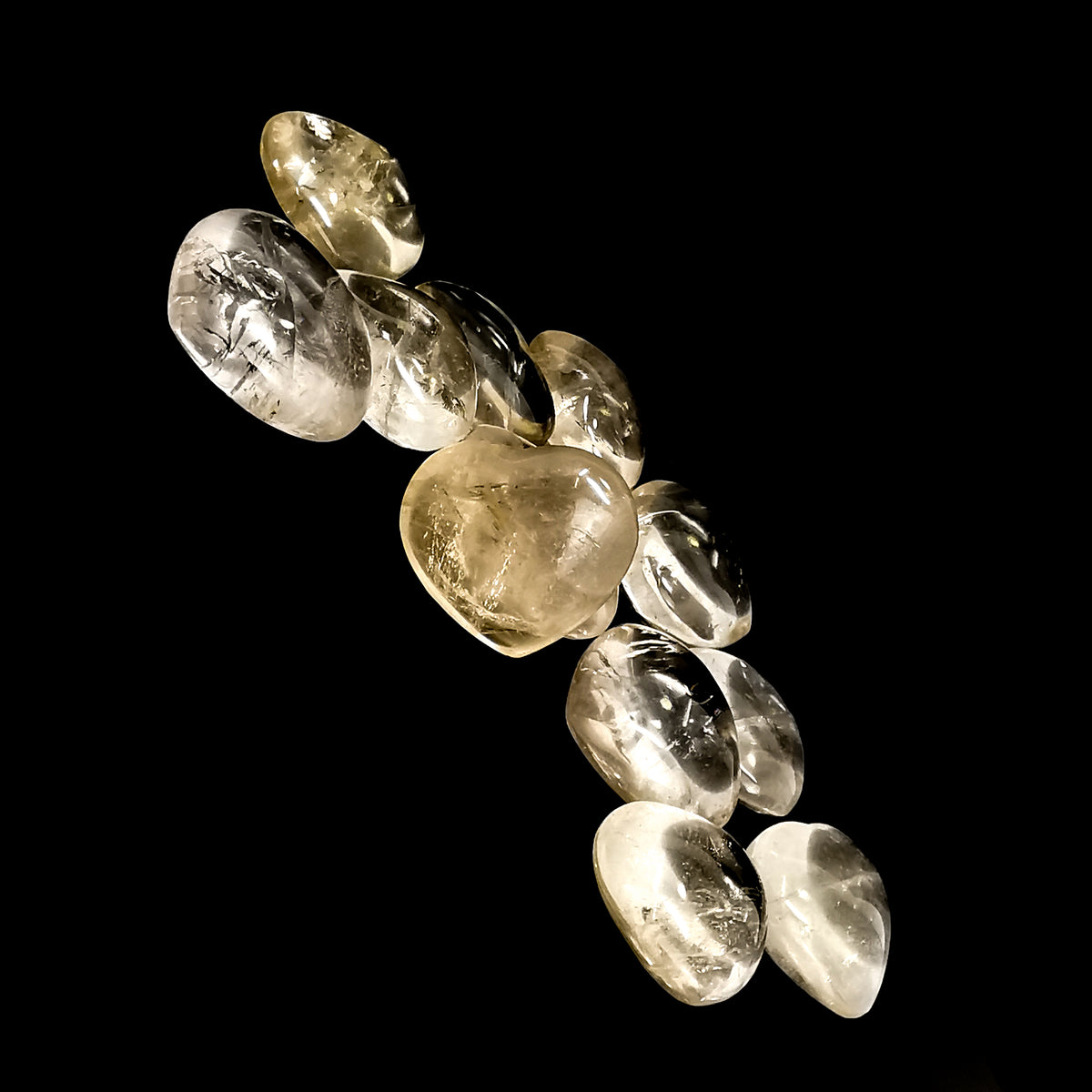 Smoky quartz small heart – hearts, top view