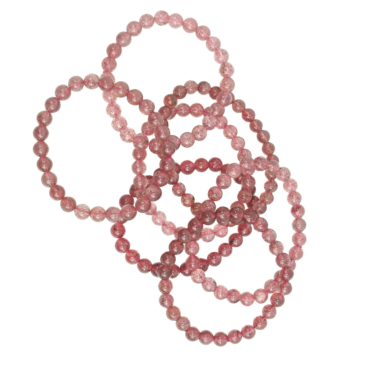 Strawberry Quartz bead bracelet.