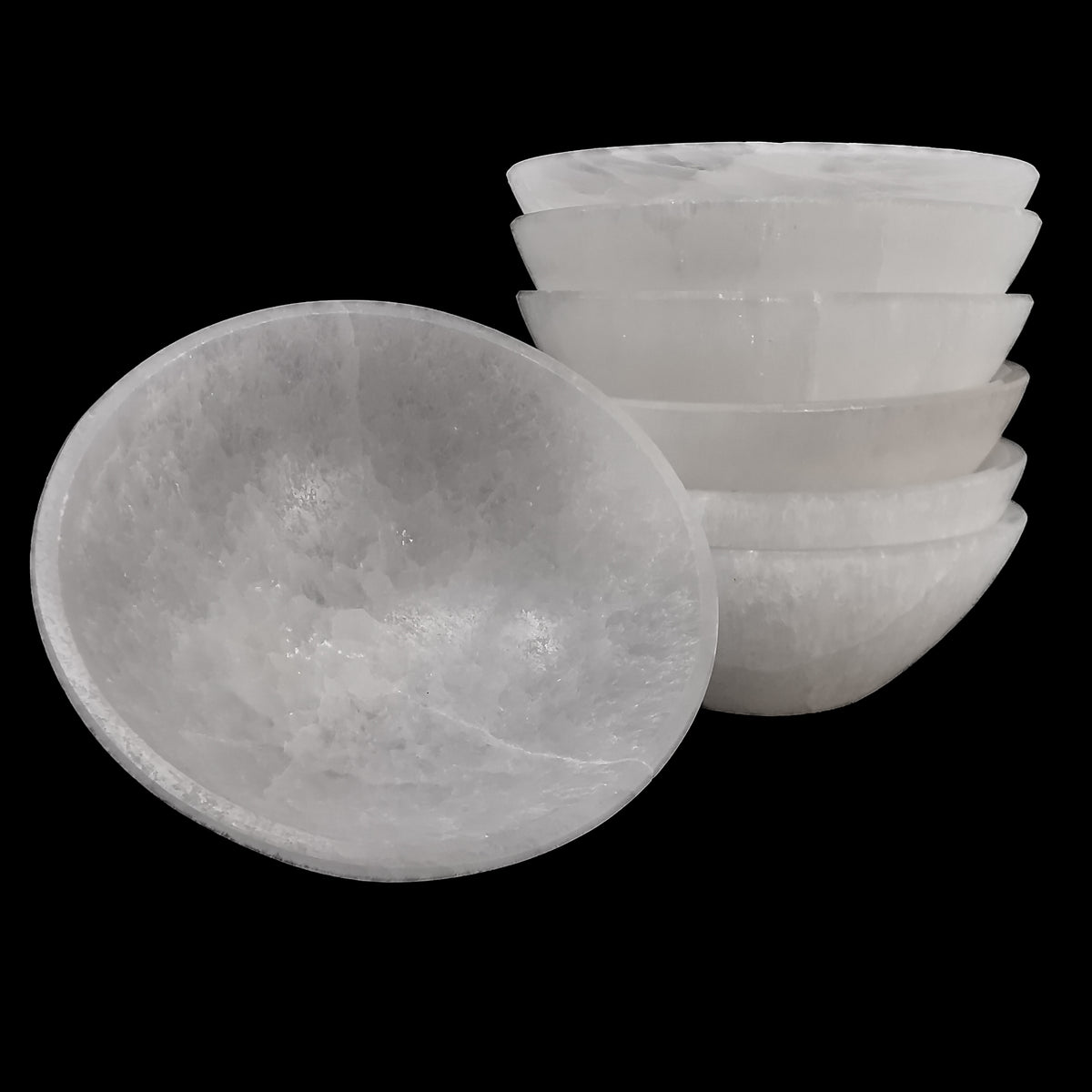 Selenite thin bowl, a variety of gypsum, from Morocco.