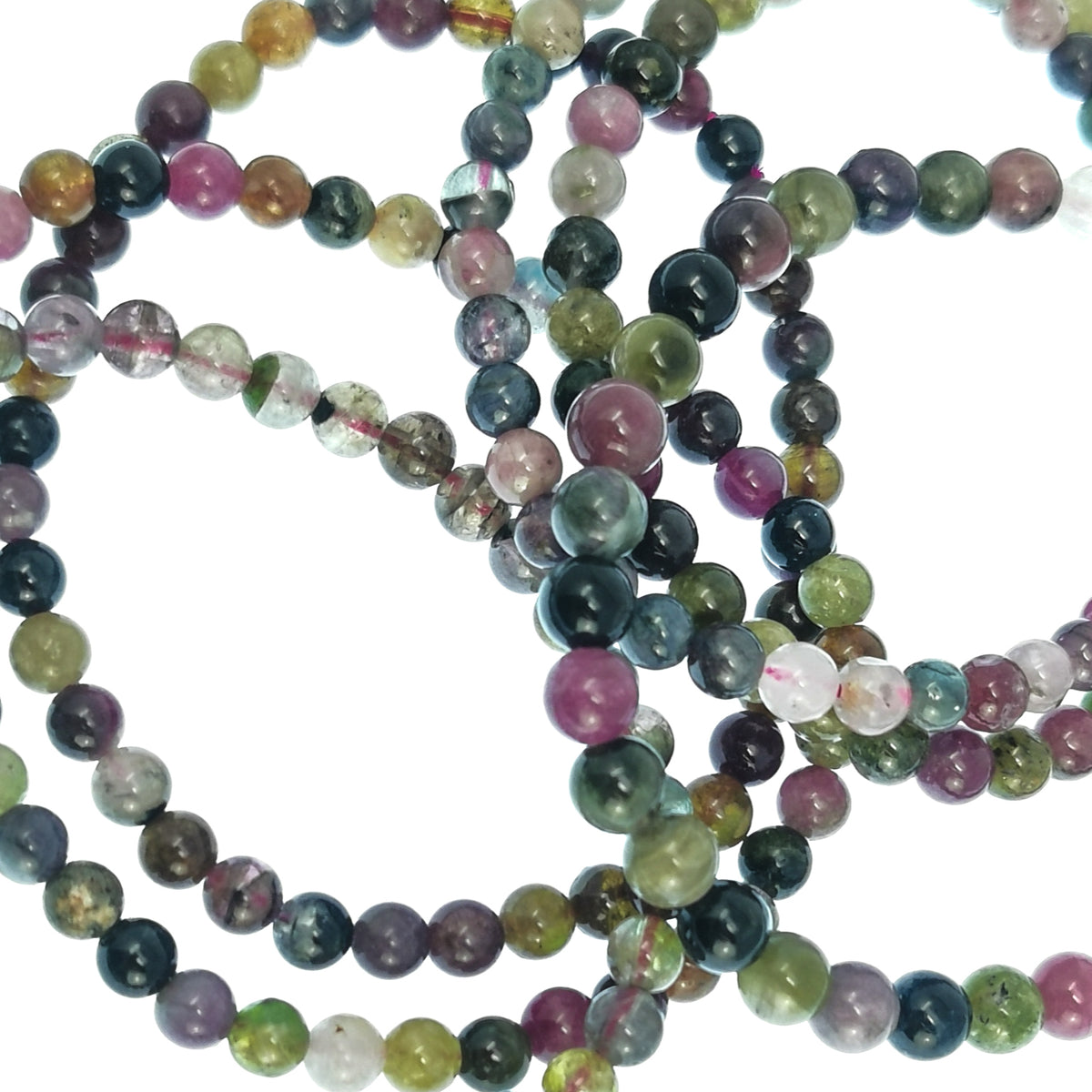 Tourmaline round bead bracelet – bracelets, angled view