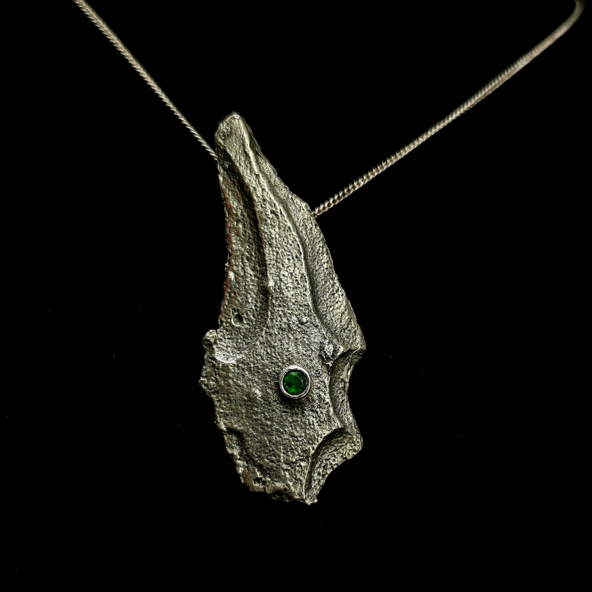 Tree Bark pendant with Sky Blue Topaz.