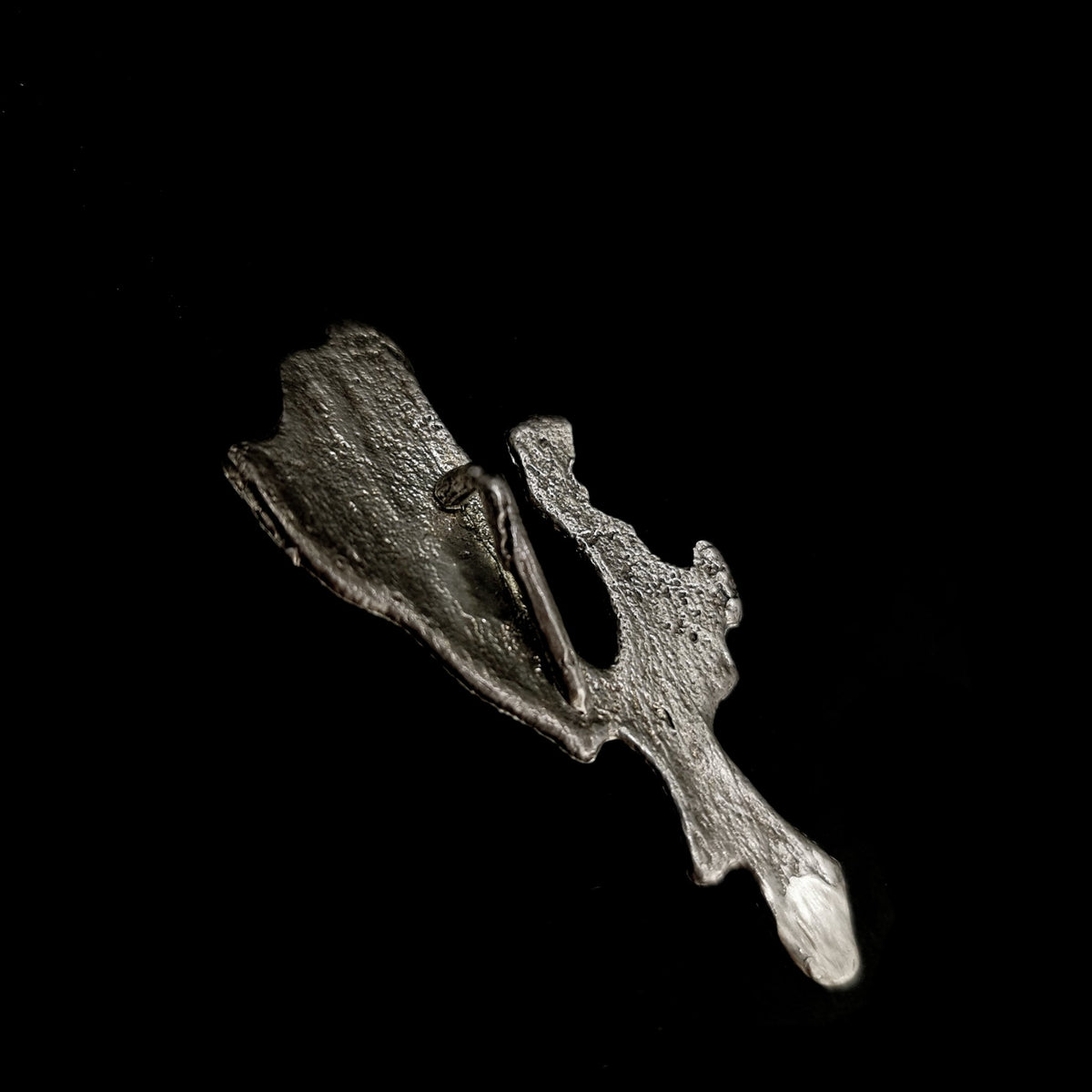 Tree Bark pendant in oxidized sterling silver.