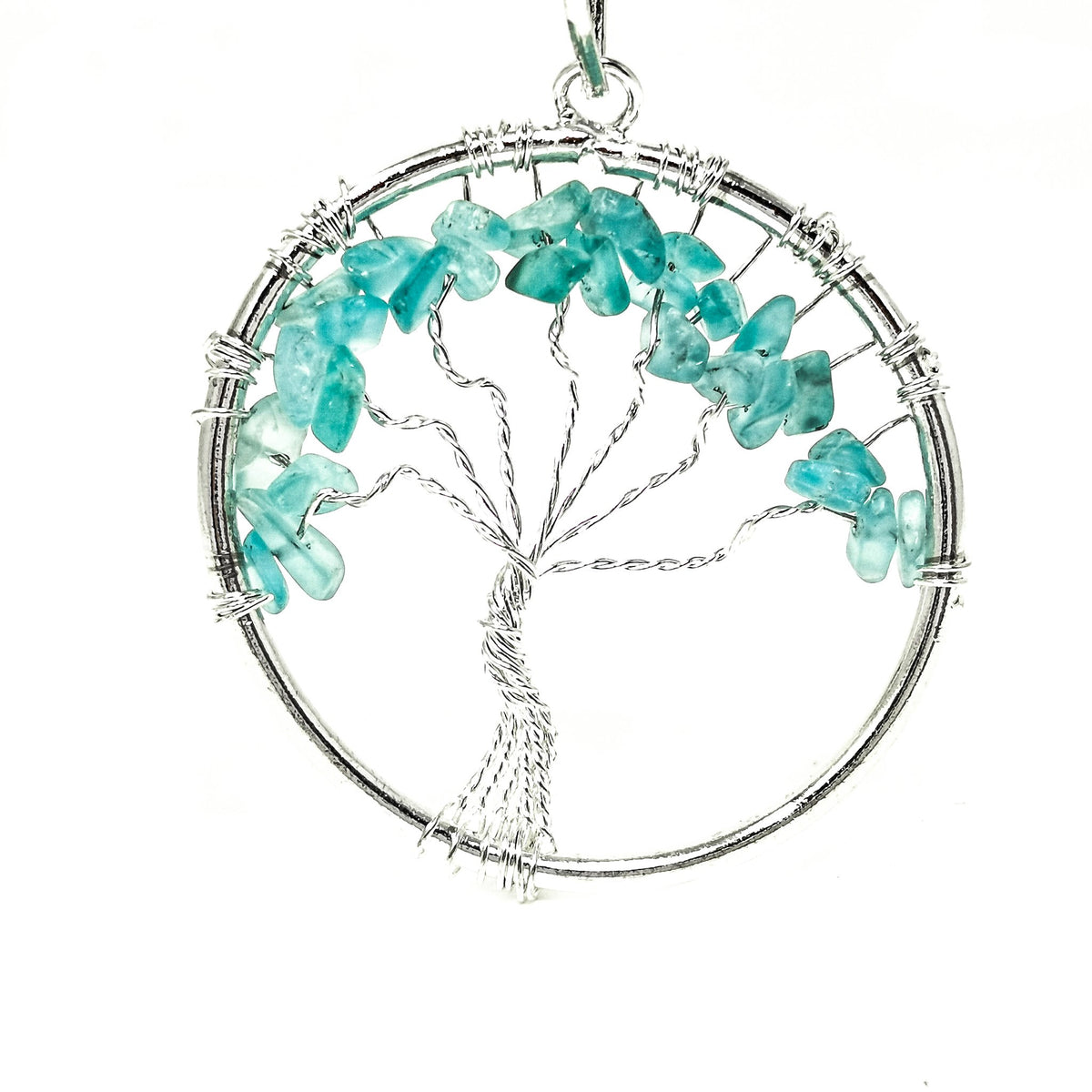 Tree of Life wire wrap pendant – gemstone chip variety 14